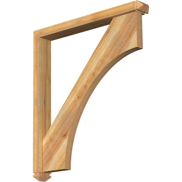 Ekena Millwork Westlake Arts and Crafts Rough Sawn Bracket w/ Offset Brace, Western Red Cedar, 4"W x 32"D x 36"H BKT0402X32X36WTL03RWR - main